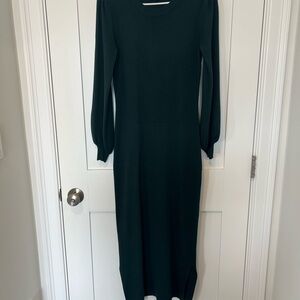 Elegant Green Long Sleeve Dress